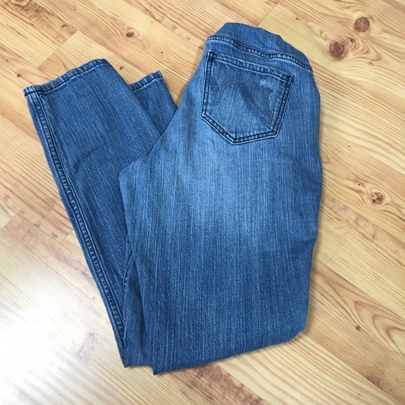 Indigo Blue Denim - Motherhood Distressed Skinnies